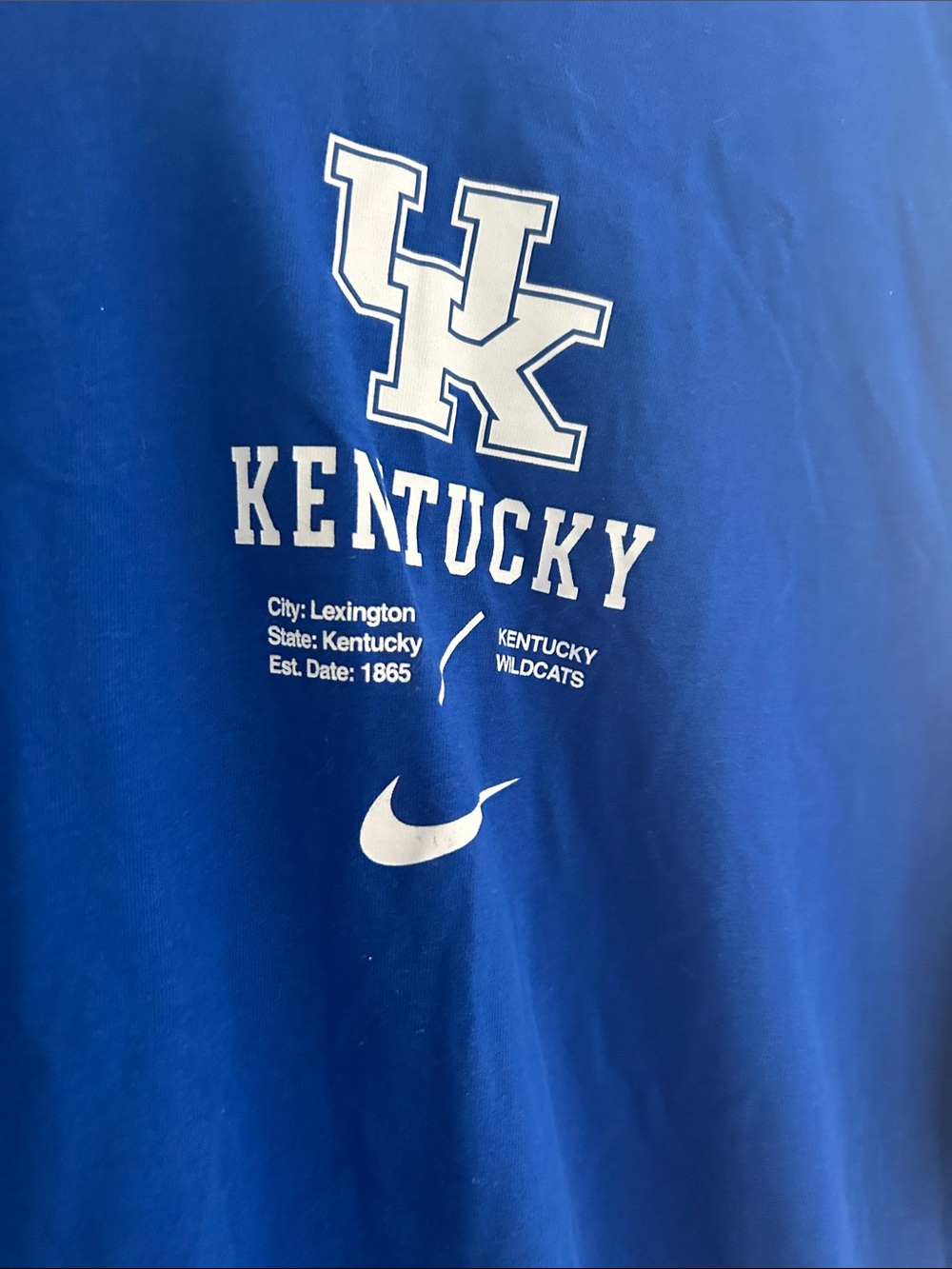 Nike Blue Kentucky Wildcats Graphic Tee with White Logo